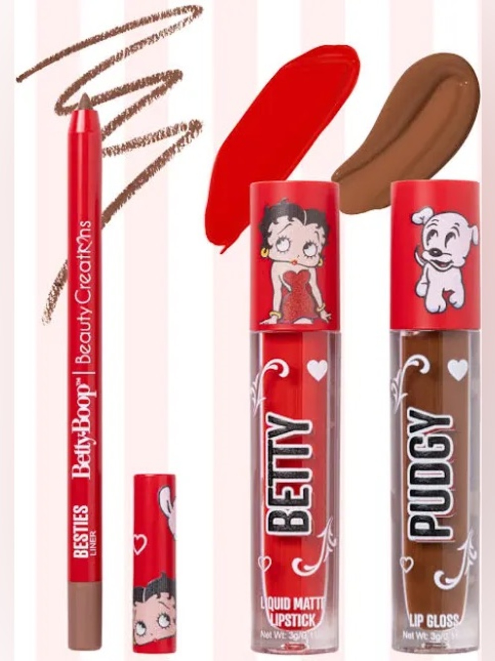 Beauty Creations x Betty Boop Besitos Cherry Scented Lip Trio Set - Picture 3 of 6